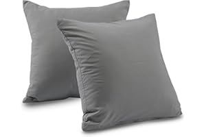 ‎TOCOMOA TOCOMOA Kissenbezug 40x40 2er Set - Kissenbezüge 40x40 cm Hellgrau 100% Mikrofaser, Premium und Weich Kissenhülle, Kopfkissenbezug 40x40 mit Reißverschluss