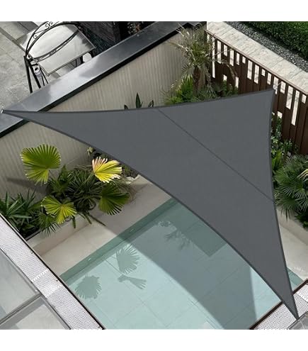 Royal Shade Dreieckiges Sonnensegel – 90 X 90 Cm, Grau | Super Strapazierfähig Mit Verstärkten Ecken | 300 G/m² Atmungsaktiver Stoff