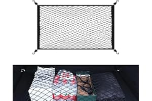 ROEOWENE Rete Bagagliaio Portaoggetti per Auto Elastico 60x40cm Universale Portabagagli Organizer Rete Portaoggetti Auto con 4 Ganci Reti Fisso Bagagli Rete da Carico Altamente per SUV,Truck,Camion