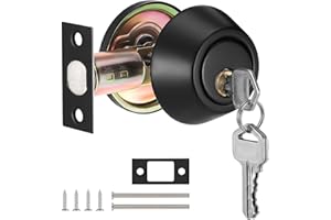 Coolty Deadbolt Lock Set, Single Cylinder Deadbolt Lock with Key Security for Entrance Door (Black)