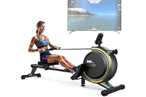 MettleMatic Máquina de Remo Magnética para el Hogar: Máquina de Remo con Bluetooth y Resistencia Ajustable de 16 Niveles. Carga de Peso de 150 kg