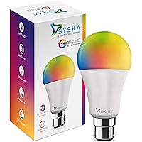 Syska 12-Watt B-22 Wi-Fi Enabled Smart LED Bulb (16 Million Colors with Warm White/Neutral White/ Natural White…