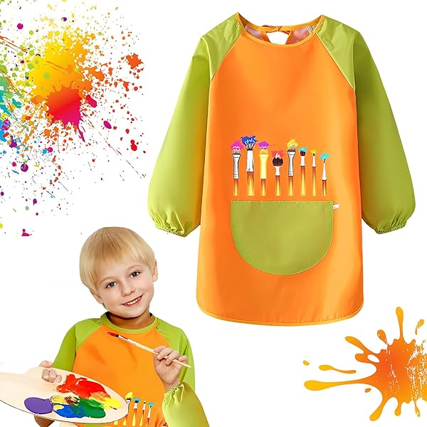 Kinder Malschürze Mit Langen Ärmeln - Praktischer Malterschutz Für Kleine Künstler