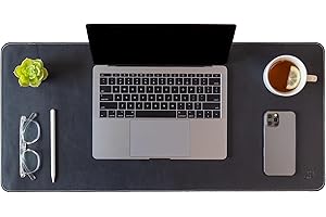 Khiva Real Leather Desk Pad | 71x33cm Large Mouse Pad Computer Mat for Desk| Mouse & Keyboard Pad| Desk Mats on Top of Desks| Desk Cover| Computer Desk Mat| Desk Blotter| Black Desk Mat for Desktop