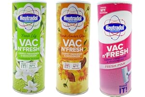 DJANGOS DISCOUNTS Neutradol Vac n Fresh Mixed Carpet Freshener (3pk) | Shake and Vac Carpet Cleaner Powder Variety Pack