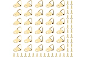 CUIDAKJ 50 Pezzi Attaccaglie per Quadri,Gancetti Con Viti,Triangolo Anello Gancio da Parete,Ganci Quadro per Appendere Quadri per Cornici,Specchi,Opere d'Arte per appendere foto di Family Office