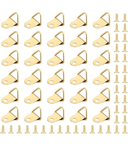 Gancio Per Quadri 20 Pezzi - Occhielli In Ferro E Ottone 24x12mm | Ideale Per Cornici - Foto 4