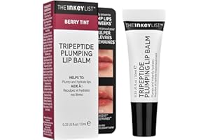 The Inkey List Tripeptide Plumping Lip Balm 10ml | Clinically Proven Plumping Tinted Lip Care | Hydrates Dry Cracked Lips | Vegan & Cruelty Free | Berry Tint