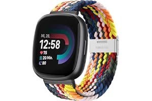 YASPARK Correa para Fitbit Versa 3/Fitbit Versa 4, Ajustable Trenzado de Nylon Elástico Deportiva Correa para Fitbit Versa 3, Fitbit Versa 4, Fitbit Sense 2, Fitbit Sense