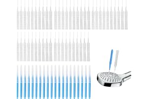 Förpackning med 70 rengöringsborstar för duschmunstycke, 2 stilar, anti-igentäppningsborstar för små hål, kranar, handfat och