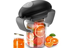 AUIFFER Abrelatas Eléctrico, Abrelatas Eléctrico para Todas las Latas Rotación 360° y Parada Automática, Abrelatas Eléctrico para Mayores Abre Fácilmente Latas para Personas con Manos Débiles-Negro