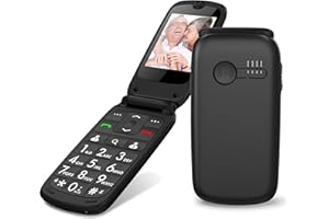 ROXX Seniorenhandy Grosstastentelefon Handy Klapphandy Telefon ohne Vertrag MP 400 vertragsfrei schwarz 64MB