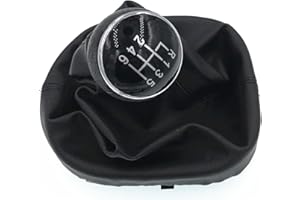 HZTWFC 6 Speed Gear Shift Knob Gaiter Boot Leather Car Gear Gaiter Boot Parts Fit for VW Touran Caddy MK2 2003-2010 2004-2009 Leather Car Gear Gaiter Boot Parts