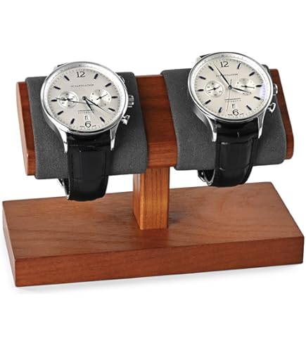 Walnoot Horloge T-Bar Horloge Houder Faux Suede Armband Display Stand