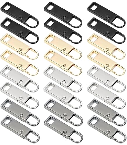 Tirette Fermeture Eclair Remplacement Double Ouverture Tirette Rechange Reparation Pour Bagages Jeans Sacs à Main(Argent, Or, Noir