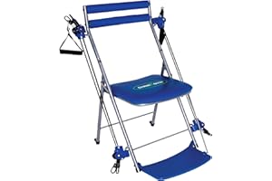 EMSON Chair Gym - The Total Body Workout – All in One Compact, Portable and Easy to Use At Home Exercise System, Includes 5 Instructional DVDs + Bonus Twister Seat Ab Attachment, As Seen on TV – Blue