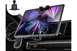 Oilcan Soporte Tablet Coche Rejilla del Aire Ventilación, Sujeta iPad & Móvil Automóvil Salida Aire con Fuertes Clips Metálico para iPad Mini Air Pro, Galaxy Tab, Lenovo, Fire, iPhone 4-12.9"