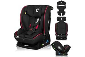 LIONELO AART I-SIZE Silla Coche Bebé 40-150 cm, Montaje con Cinturones de Seguridad, Reposacabezas e Inclinación Ajustables, Almohadilla lumbar y Reductor, Norma R129 i-Size
