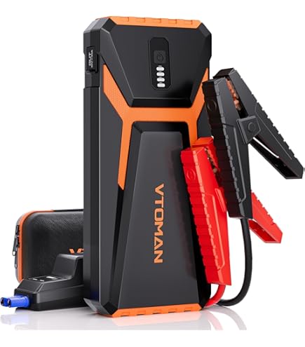 VTOMAN V6PRO Jump Starter Power Pack 2000A 12V, cargador de batería de coche (hasta 7.0L de gas o 5.0L Diesel), paquete de refuerzo con cables de puente (naranja