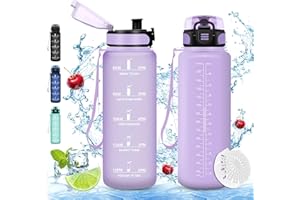 Vikaster Botella agua, 1500ml Botella, sin BPA, Botellas Agua con Filtro, Botellas agua reutilizable, para Deporte, Running, Gimnasio, Bicicleta