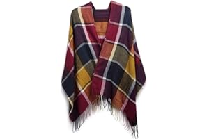 Miss Lulu Bufanda de Tartán Clásica Para Mujer, Suave y Cálida, 200 x 60 cm, Estilo Británico, Bufanda de Invierno Elegante, Perfecta Para Regalo de Navidad o San Valentín