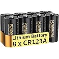 POWEROWL - CR123A 3V Lithium Battery 8 Pack, High-Capacity 123 Batteries (CR123 / CR123A / CR17345)) for sensors, keyless locks, photo flash and flashlights - (Non-Rechargeable)