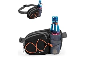 Sportsnew Bum Bag Fanny Pack with Water Bottle Holder, 2L Light Waist Bag, Water-Resistant for Hiking Running Cycling Dog Walking Travel