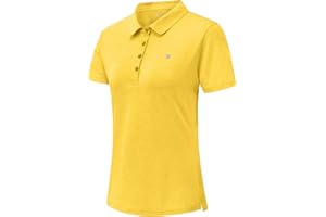 Rdruko Ladies Golf Tennis Polo Shirts Breathable Quick Dry Summer Short Sleeve Button Neck T-Shirts Casual Sports Work Tops