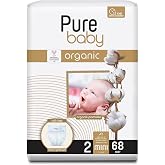 Pure Baby Organik Pamuklu Cırtlı Bez 4'L&uuml; Paket 2 Numara Mini 272 Adet