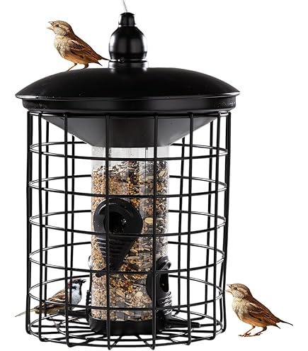 Auslar Vogelfutterstation Aus Metall – Eichhörnchensicher, 1,1 Kg Fassungsvermögen, 4 Futteröffnungen – Für Garten & Balkon