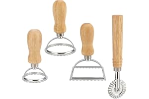 ZEONHEI 4 Stück Ravioli Ausstecher Set, Ravioli Ausstecher Teigtaschenrad Former, Ravioli Maker Stempel zum Knödel Kekse Nudel