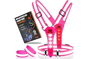 ‎ICOCOPRO ICOCOPRO LED Warnweste Fahrrad Reflektorweste丨Laufweste Leuchtweste für Damen Herren Kinder丨USB Aufladbar Reflektierende Weste丨Lauflicht Joggen Reflektoren丨Sicherheitsweste