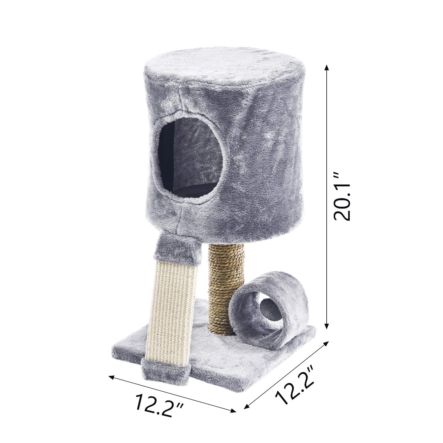 PAWZ-Road-Petit-Arbre--Chat-Chaton-avec-poteaux-et-griffoir-en-sisal-Centre-dActivit-pour-Chat-Gris-31-31-51cm
