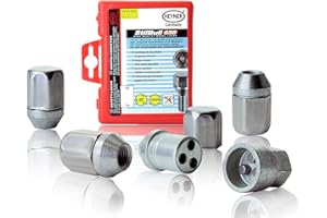 Heyner Locking Wheel Nuts Removal Key M12x1.5 Fits Kia Sportage Models 2005 To 2023 Set 4 Locks Alloys Antitheft Protection Bolts H1