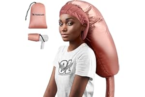 TEPENAR Haartrockenhaube Aufsatz – Extra Große Verbesserte Haube für Föhn Verstellbare, Weiche Trockenhaube, Einfach zu Benutzen für Naturlocken, Texturiertes Haar, Schnelles Styling & Trocknen(Roségold)