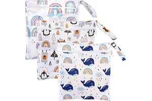 Zyiphor 3 Piezas Bolsas Húmeda Seca 30 x 28 cm Bolsas Ropa Mojada Wetbag Impermeable Reutilizable con Cremallera Bolsa de Almacenamiento para Hogar Natación Viaje Playa Piscina