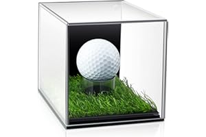 QUNCLAY Golf Ball Display Case Small Golf Ball Case Acrylic Case Clear Display Box Square Display Holder Stand for Baseball Golf Ball Enthusiasts Collectibles, 3.9 x 4 x 3.9 Inch(1 Pcs)