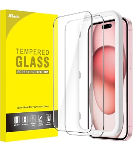 SURPHY Vetro Temperato Per IPhone 15/15 Pro (6,1'') - 3 Pezzi Con Kit Allineamento