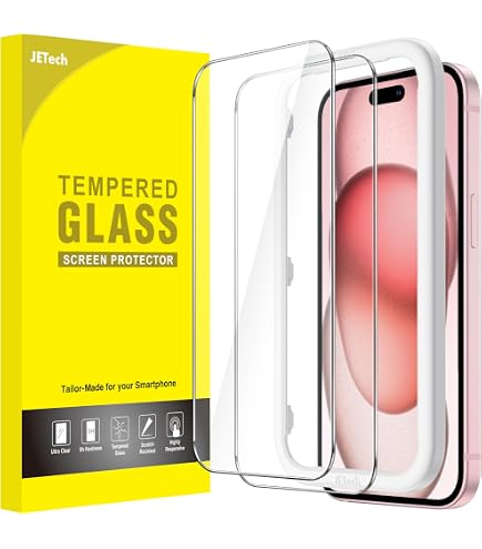 SURPHY Vetro Temperato Per IPhone 15/15 Pro (6,1'') - 3 Pezzi Con Kit Allineamento