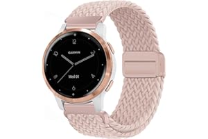 VELULYX Nylon Flechtband Kompatibel mit Garmin Venu 2S/Venu 3S/Vivomove 3S/Vivoactive 4S, 18MM Magnetisches Schnallenband für Fossil Damen Gen 6/Gen 5E/Fossil Damen Q Venture HR Gen 4/Gen 3