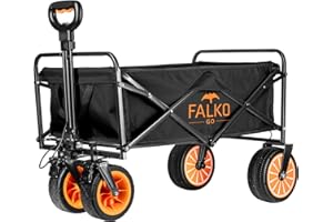 GENIUS FALKO GO Carrello elettrico pieghevole, pneumatici larghi su tutte le superfici, carrello a mano con motore, carrello da giardino, da spiaggia, da campeggio, pieghevole