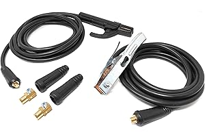 ELECTROMECANICA CANTABRIA ELCAN Portaelettrodo e pinza di terra ELCAN Professional 300A con 4 e 3 metri di cavo in rame da 16mm2 con connettori 10-25 installati e 2 connettori 35-50 extra