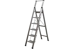 Homelux 710029 Escalera Domestica Plana, Aluminio, 6 Peldaños