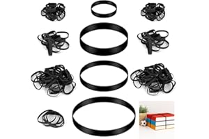 YAKLEE Rubber Bands 85Pcs Black Elestic Bands Heavy Duty Thick Rubber Bands Multi-Purpose Strong Stretchable Elastic Bands for Garbage Home School Office (4 Different Sizes)