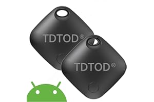 TDTOD Air Tracker Tag Android,Smart Tag Localizzatore GPS per Android Funziona con Google Dov'è App Bluetooth Tracker Compatibile con Trova dispositivo (Solo Android) per Chiavi/Bagagli (Nero, 2 Pack)