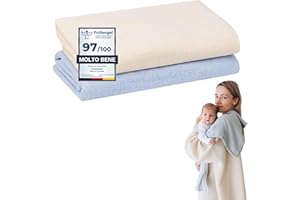 furora BABY Mussole Neonato Cotone 120x120 cm XXL (morbido, biologico, 60° lavabile) Mussole Neonato Accessori Utili, Quadrati Cotone Neonato GRANDE, Regalo Neonati femmina maschile