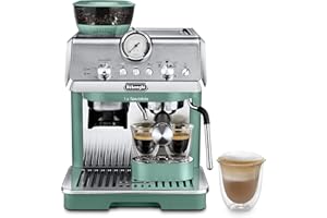 De'Longhi La Specialista Arte EC9155.GR, Barista Pump Espresso Machine, Bean to Cup Coffee and Cappuccino Maker, 8 Grinding Settings, MyLatte Art Frothing Wand, 1550W, Green
