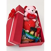 Sevgiliye Hediye Kutusu &ndash; Ayıcıklı Kalp Mumlu Romantik Hediye Seti &amp; Mini Gofretli