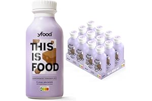 yfood Smooth Vanilla, repas prêt à boire, THIS IS FOOD, substitut de repas, 34 g de protéines, 26 vitamines et minéraux (12 x 500 ml), goût vanille