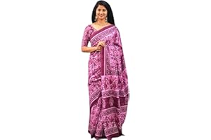 IMTRA FASHION Saree Für Frauen 100% Reine Baumwolle Handblock Bedruckter Saree Mit Bluse